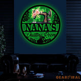 Personalized Floral Nana Sewing Room Metal Sign Custom Quilting Sign For Sewing Room Decor Sewing Machine Sign Gift for