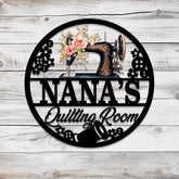 Personalized Floral Nana Sewing Room Metal Sign Custom Quilting Sign For Sewing Room Decor Sewing Machine Sign Gift for