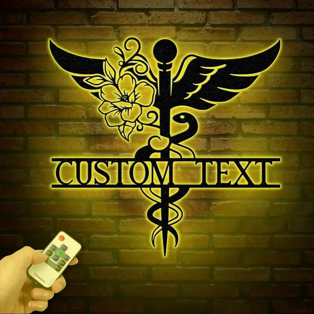 Personalized Floral Nurse Metal Sign RN LPN CNA Gifts Mother’s Day Gift for Nurses Custom Family Name Sign Doctor Gift