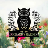Personalized Floral Owl Garden Yard Stake Custom Owl Garde Metal Sign Garden Decor Garden Gifts Owl Decor Gifts for Mom