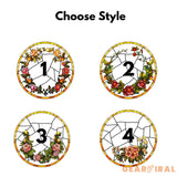 Personalized Floral Pet Portrait Stained Glass Suncatcher Custom Dog Portrait from Photo Pet Memorial Gift Pet Lover