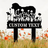 Personalized Floral Sheep Farm Sign Sheep Metal Stake Decor Pet Grave Marker Farmhouse Goat Sign Barn Decor Pet Loss