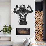 Personalized Football Player Metal Sign LED Lights - Football Room Decor - Football Team Gift - Custom Name Player