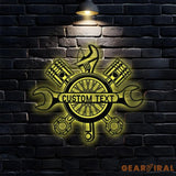 Personalized Garage Metal Sign With LED Garage Metal Sign With Led Lights Mechanic Gift Fathers Day Gift Gift For Dad