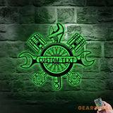 Personalized Garage Metal Sign With LED Garage Metal Sign With Led Lights Mechanic Gift Fathers Day Gift Gift For Dad