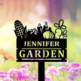 Personalized Garden Metal Sign With Stakes - Custom Vegetables Garden Stake - Custom Garden Sign - Gift for Grandmother