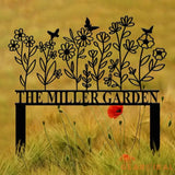 Personalized Garden Sign with Stake Metal Flower Garden Sign Custom Garden Stake Family Garden Sign Yard Decor Gardener