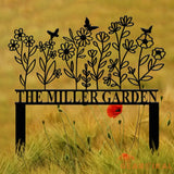 Personalized Garden Sign with Stake Metal Flower Garden Sign Custom Garden Stake Family Garden Sign Yard Decor Gardener