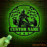 Personalized Go Kart Racing Metal Sign with LED Light Custom Go Kart Racing Sign Go Kart Racer Name Sign Go Kart Gifts