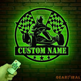Personalized Go Kart Racing Metal Sign with LED Light Custom Go Kart Racing Sign Go Kart Racer Name Sign Go Kart Gifts