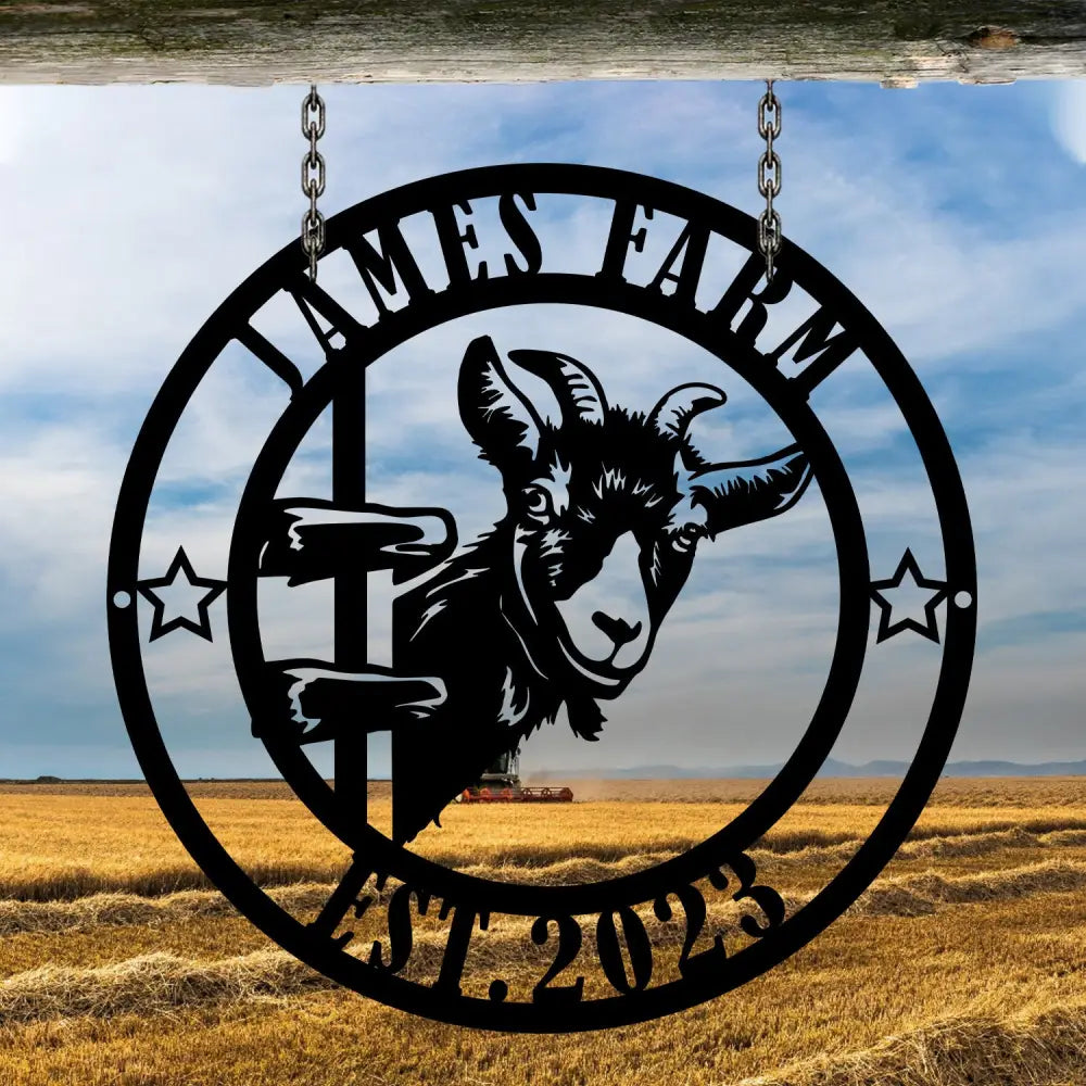 Personalized Goat Metal Sign - Goat Farm Sign - Ranch Farm Sign - Custom Metal Farm Sign | GearViral