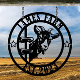Personalized Goat Metal Sign - Goat Farm Sign - Ranch Farm Sign - Custom Metal Farm Sign | GearViral