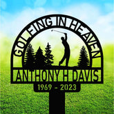 Personalized Golf Memorial Stake - Metal Stake With Solar Light - Golfing In Heaven - Father’s Day | GearViral