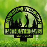 Personalized Golf Memorial Stake - Metal Stake With Solar Light - Golfing In Heaven - Father’s Day | GearViral