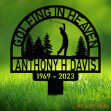 Personalized Golf Memorial Stake - Metal Stake With Solar Light - Golfing In Heaven - Father’s Day | GearViral