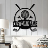 Personalized Golf Metal Sign LED Light Custom Golfer Name Sign Golf Gifts for Men Father’s Day Gift 19th Hole Decor