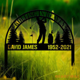 Personalized Golfing In Heaven Memorial Stake Metal Golfer Memorial Gift Golfer Dad Sympathy Grave Marker Metal Sign