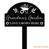 Personalized Grandma’s Garden Love Grows Here Metal Sign Flower Sign with Stakes Gift for Grandma - Gearviral