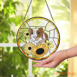 Personalized Guinea Pig Portrait Stained Glass Suncatcher Pet Loss Sympathy Guinea Pig Memorial Suncatcher Pet Lovers