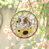 Personalized Guinea Pig Portrait Stained Glass Suncatcher Pet Loss Sympathy Guinea Pig Memorial Suncatcher Pet Lovers