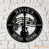 Personalized Guitar Metal Wall Art With Led Lights Music Room Decor Music Studio Sign Musician Gift - Gearviral