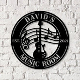 Personalized Guitar Metal Wall Art With Led Lights Music Room Decor Music Studio Sign Musician Gift - Gearviral