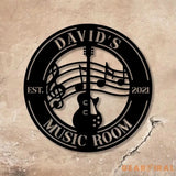 Personalized Guitar Metal Wall Art With Led Lights Music Room Decor Music Studio Sign Musician Gift - Gearviral