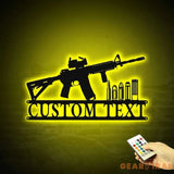 Personalized Gun Metal Sign LED - Armory Decor - Gun Gift Sign - Gun Owner Gift | GearViral