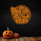 Personalized Halloween Metal Wall Art With Lights Funny Halloween Sign Happy Halloween Halloween Decor Gift For Family