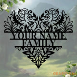 Personalized Heart metal Sign - Heart Metal Wall Art - Love Family Name Metal Sign - Custom Heart Metal Sign