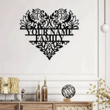 Personalized Heart metal Sign - Heart Metal Wall Art - Love Family Name Metal Sign - Custom Heart Metal Sign
