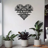 Personalized Heart metal Sign - Heart Metal Wall Art - Love Family Name Metal Sign - Custom Heart Metal Sign