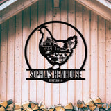Personalized Hen House Coop Sign with Led Light Custom Chicken Coop Sign Farm Metal Sign Metal Chicken Sign Custom