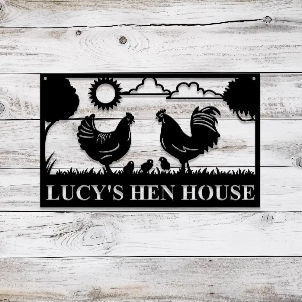 Personalized Hen House Sign with Led Light Chicken Coop Sign Farm Metal Sign Metal Farm Coop Sign Custom Chicken Coop