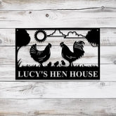 Personalized Hen House Sign with Led Light Chicken Coop Sign Farm Metal Sign Metal Farm Coop Sign Custom Chicken Coop