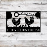 Personalized Hen House Sign with Led Light Chicken Coop Sign Farm Metal Sign Metal Farm Coop Sign Custom Chicken Coop
