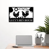 Personalized Hen House Sign with Led Light Chicken Coop Sign Farm Metal Sign Metal Farm Coop Sign Custom Chicken Coop