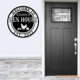 Personalized Hen House Sign with Led Light Chicken Coop Sign Farm Metal Sign Metal Farm Coop Sign Custom Chicken Coop