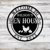 Personalized Hen House Sign with Led Light Chicken Coop Sign Farm Metal Sign Metal Farm Coop Sign Custom Chicken Coop