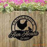 Personalized Hen House Sign with Led Light Chicken Coop Sign Farm Metal Sign Metal Farm Coop Sign Custom Chicken Coop