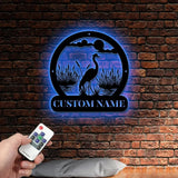 Personalized Herons Metal Sign Custom Lake House Metal Sign,Heron Wall Art,Heron Wall Decor Bird Lover Gift Outdoor