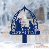 Personalized Holy Family Nativity Metal Sign - Custom Christmas Outdoor Decor - Religious Metal Art for Lawn Yard or