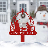 Personalized Holy Family Nativity Metal Sign - Custom Christmas Outdoor Decor - Religious Metal Art for Lawn Yard or