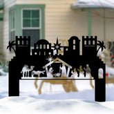 Personalized Holy Family Nativity Metal Sign - Custom Christmas Outdoor Decor - Religious Metal Art for Lawn Yard or