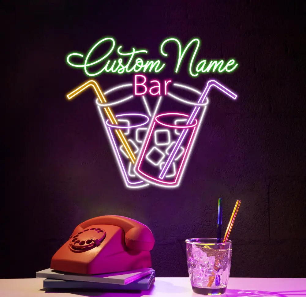 Personalized Home Bar Neon Sign Custom Name Bar Neon Sign Neon Sign Gifts Neon Sign for Dad Christmas Gift Neon Man