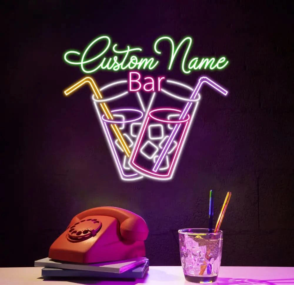 Personalized Home Bar Neon Sign Custom Name Bar Neon Sign Neon Sign Gifts Neon Sign for Dad Christmas Gift Neon Man