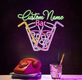 Personalized Home Bar Neon Sign Custom Name Bar Neon Sign Neon Sign Gifts Neon Sign for Dad Christmas Gift Neon Man