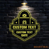 Personalized Home Farm Metal Address Sign - Last Name Initial Hanging - Personalize Metal Sign - Metal Decor - Wall