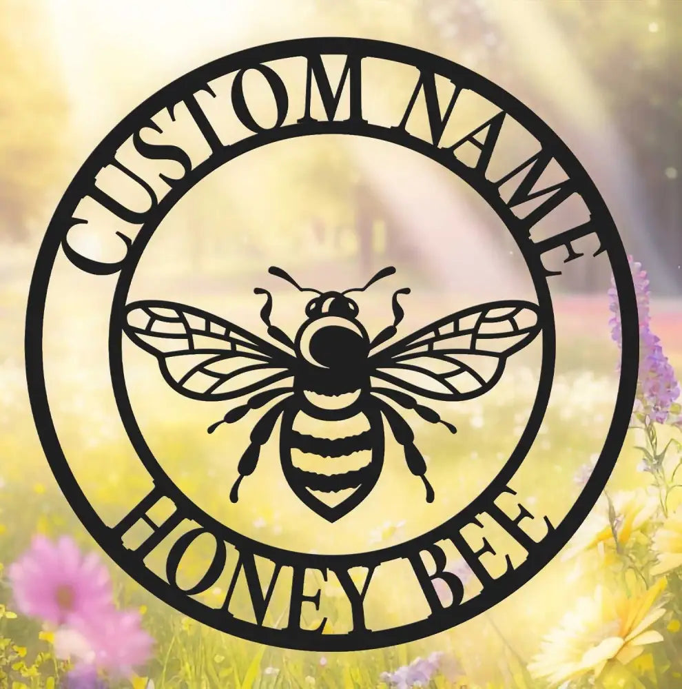 Personalized Honey Bee Sign - Bee Farm - Custom Metal Bee Decor - Custom Garden Sign | GearViral