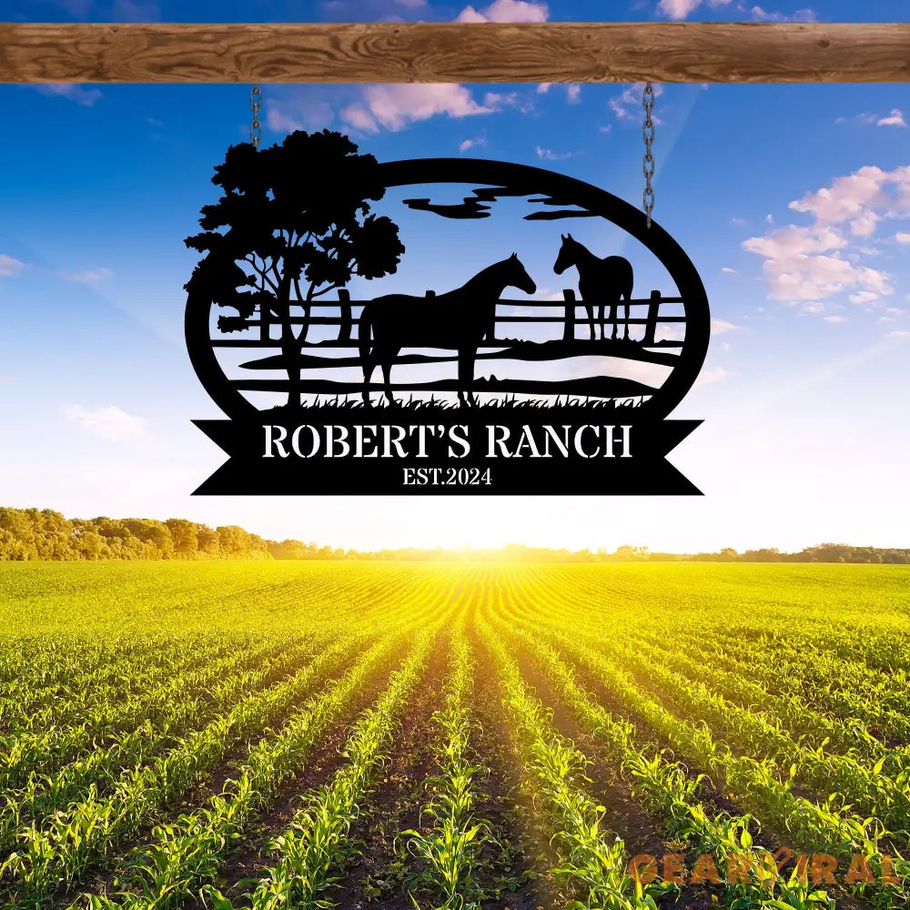 Personalized Horse Ranch Metal Sign - Horse Farm Metal Sign - Horse Barn Decor - Custom Farmhouse Sign | GearViral